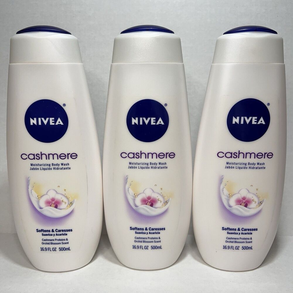 3 NIVEA Cashmere Body Wash Orchid Blossom Scent Cashmere Proteins 16.9 fl oz